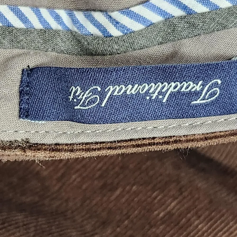Lands End Pants Mens 35x27 Brown Corduroy Chino Classic Fit Stretch Casual